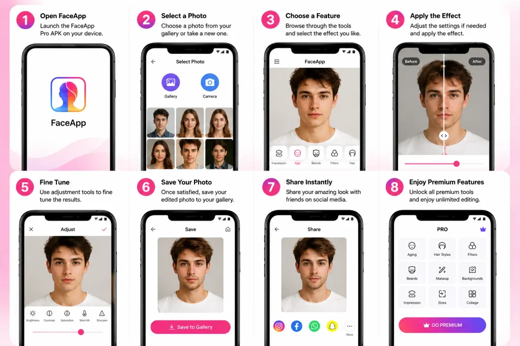 How to use the FaceApp Pro APK