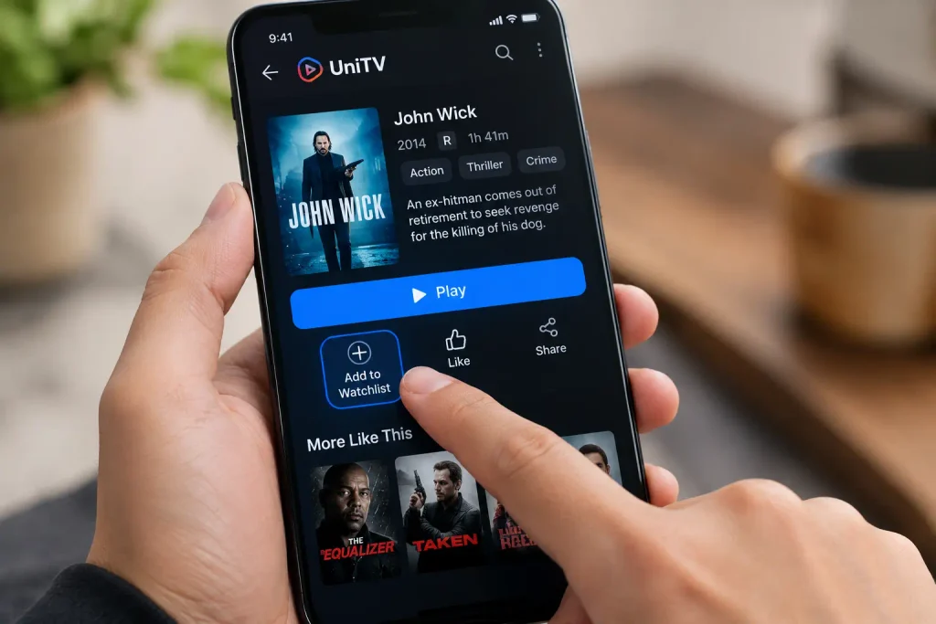UniTV APK Download Latest Version v4.14.1 Android Free 2026 14 Learn how to create a watchlist on UniTV APK and save your favorite movies and TV shows for quick access anytime.