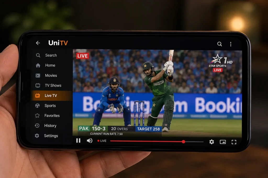 UniTV APK Download Latest Version v4.14.1 Android Free 2026 13 UniTV APK playing Live TV Channels