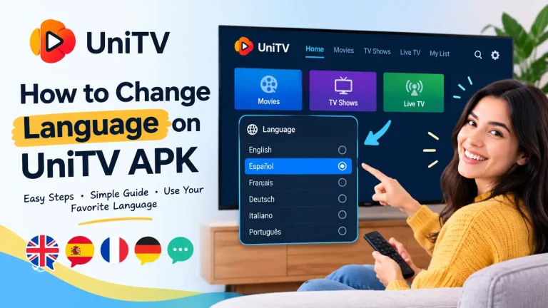 Featured image showing how to change language on UniTV APK